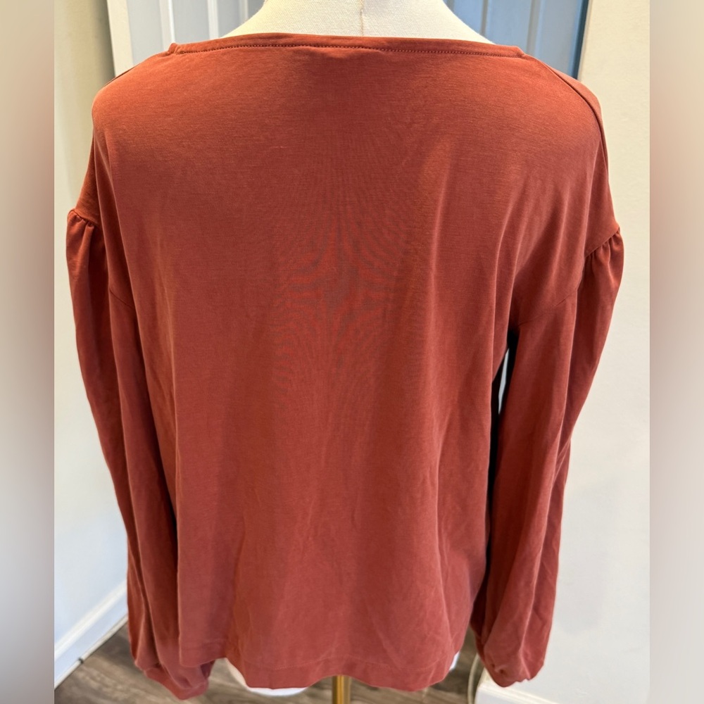 Madewell Rust Long Sleeve Blouse – Size S - Picture 2 of 4